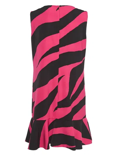 Pre-owned Moschino Zebra-print Mini Dress In Pink