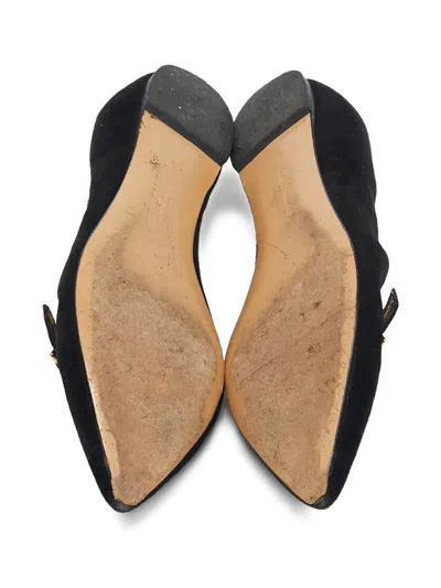 Pre-owned Ferragamo Pointed-toe Ballet Flats In Black