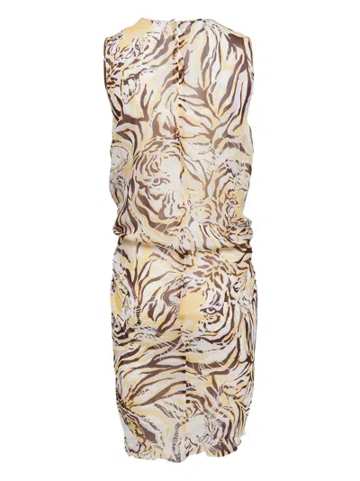 Pre-owned See By Chloé Vintage Animal Print Sleeveless Dress In Brown