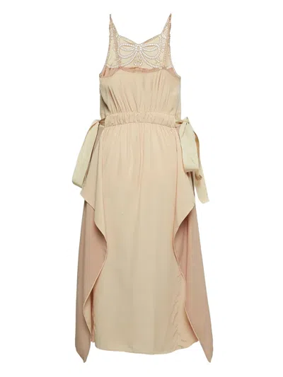 Pre-owned Fendi Silk Midi Dress In Pink