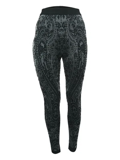 Pre-owned Balmain Jacquard High-rise Trousers In Black