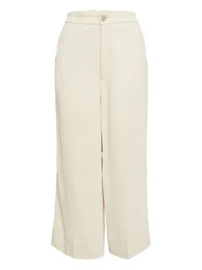 Pre-owned Gucci Web-stripe Trousers In White
