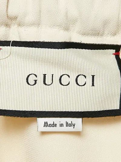Pre-owned Gucci Web-stripe Trousers In White