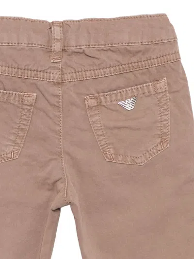 Emporio Armani Patch-pocket Trousers In Brown