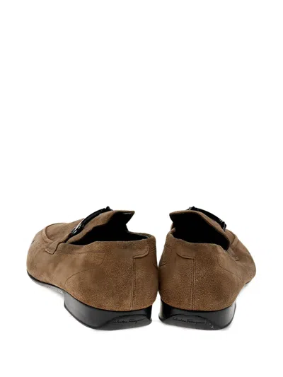 Pre-owned Ferragamo Horsebit Suede Loafers
