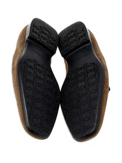 Pre-owned Ferragamo Horsebit Suede Loafers