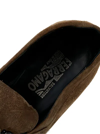 Pre-owned Ferragamo Horsebit Suede Loafers