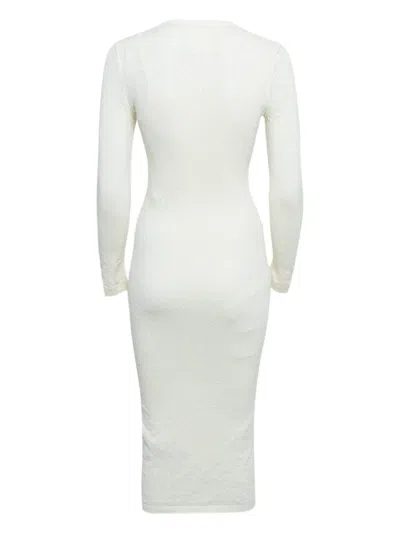 Pre-owned Fendi Long-sleeve Knitted Midi Dress
