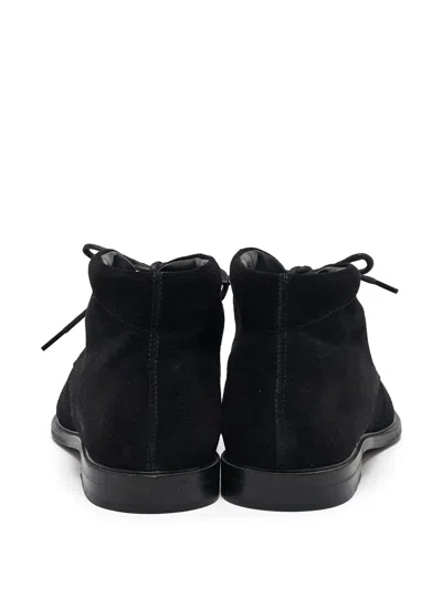 Pre-owned Tod's Vintage  Suede Lace-up Desert Boots In Black