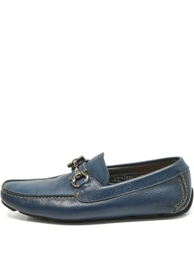 Pre-owned Ferragamo Gancini-buckle Leather Loafers