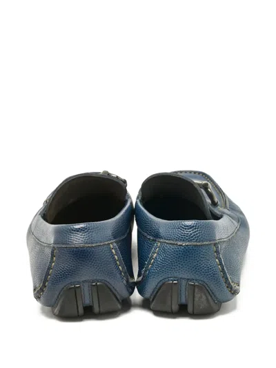 Pre-owned Ferragamo Gancini-buckle Leather Loafers