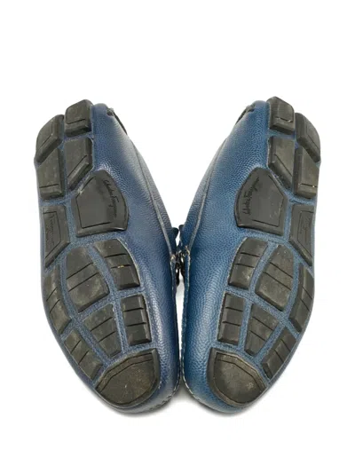 Pre-owned Ferragamo Gancini-buckle Leather Loafers