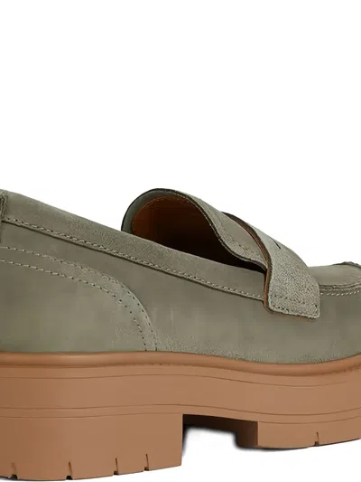 Geox Spherica Platform Penny Loafer In Green
