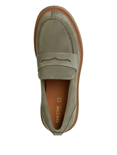 Geox Spherica Platform Penny Loafer In Green