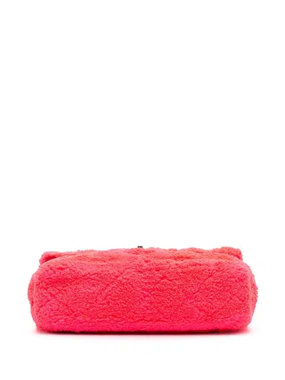 Pre-owned Chanel 2019 Medium Quilted Terry Cloth Coco Beach Flap Shoulder Bag In Pink