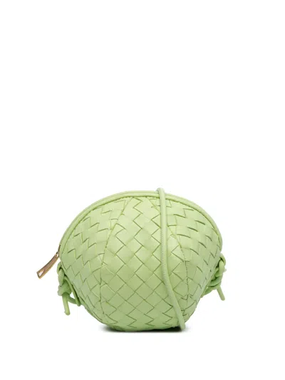 Pre-owned Bottega Veneta 2012-2024 Mini Lambskin Intrecciato Mava Crossbody Bag In Green