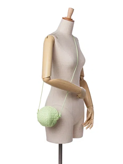 Pre-owned Bottega Veneta 2012-2024 Mini Lambskin Intrecciato Mava Crossbody Bag In Green