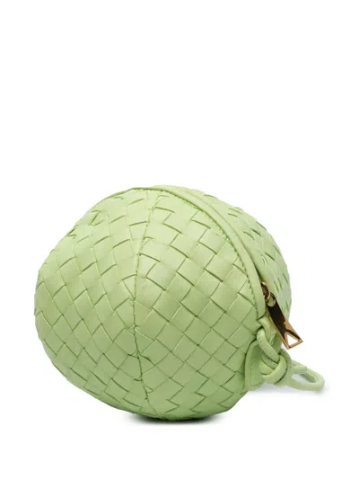 Pre-owned Bottega Veneta 2012-2024 Mini Lambskin Intrecciato Mava Crossbody Bag In Green