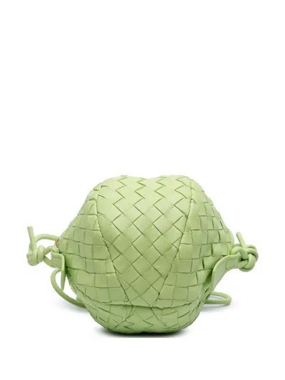 Pre-owned Bottega Veneta 2012-2024 Mini Lambskin Intrecciato Mava Crossbody Bag In Green