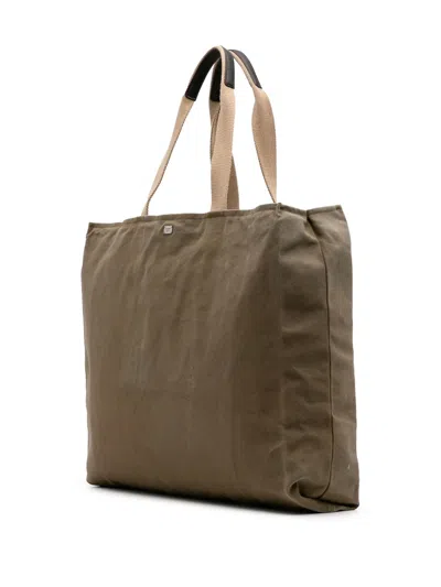 Pre-owned Dolce & Gabbana 2009-2024 Canvas Family Beach Print Tote Bag In Brown