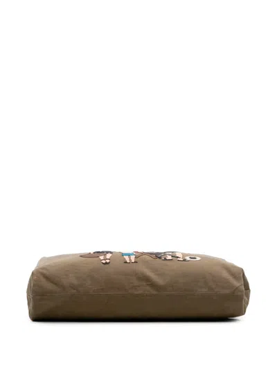Pre-owned Dolce & Gabbana 2009-2024 Canvas Family Beach Print Tote Bag In Brown