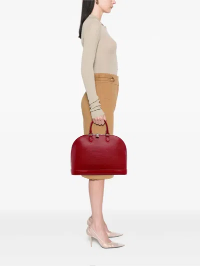 Pre-owned Louis Vuitton 2011 Epi Alma Gm Handbag In Red