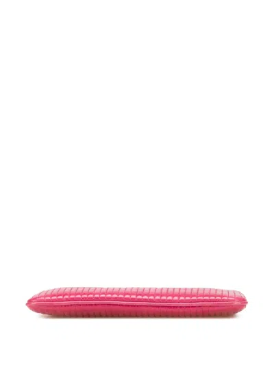 Pre-owned Miu Miu 2010-2025 Matelasse Lambskin Leather Clutch Bag In Pink