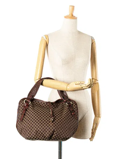 Pre-owned Celine 2007 Macadam Canvas Bittersweet Hobo Bag