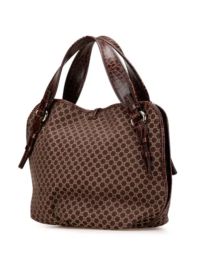 Pre-owned Celine 2007 Macadam Canvas Bittersweet Hobo Bag