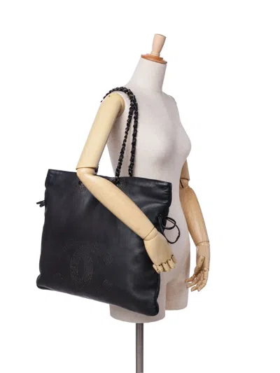 Pre-owned Chanel 2008-2009 Cc Lambskin Studded Bonbons Tote Bag