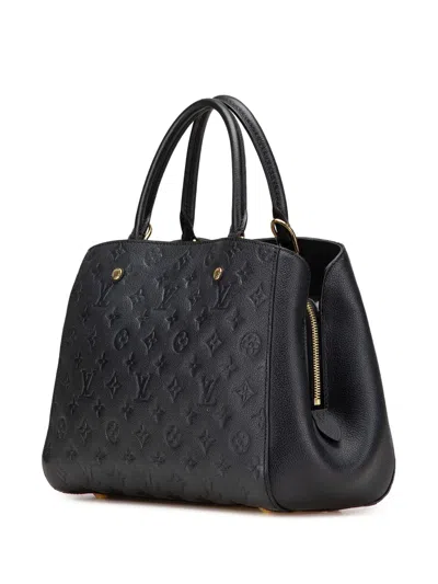 Pre-owned Louis Vuitton 2014 Monogram Empreinte Montaigne Mm Satchel In Black