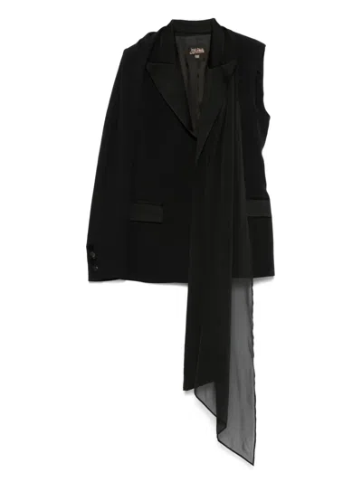 Pre-owned Jean Paul Gaultier 2000s One-sleeve Attached-scarf Jacket In Black