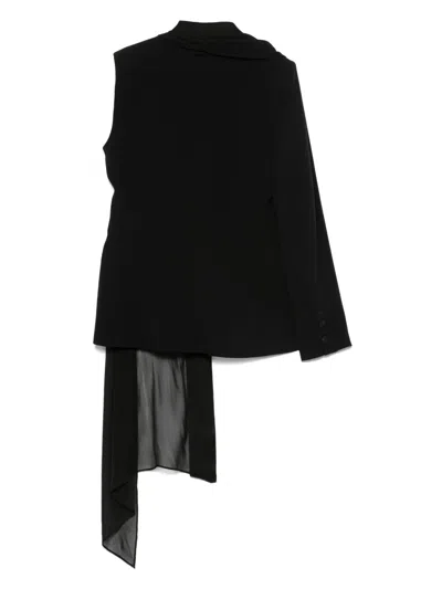 Pre-owned Jean Paul Gaultier 2000s One-sleeve Attached-scarf Jacket In Black