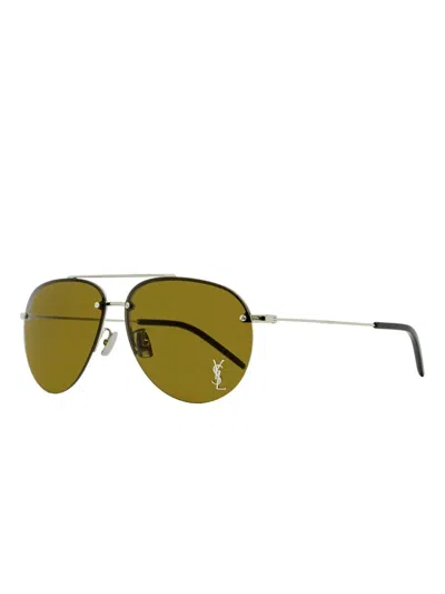 Saint Laurent 11/f M Classic Rimless Pilot-frame Sunglasses In Green