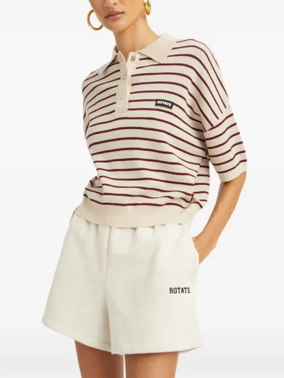Rotate Birger Christensen Rotate Sunday Logo-embroidered Cotton Shorts In Gray