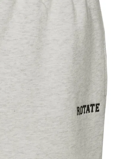Rotate Birger Christensen Rotate Sunday Logo-embroidered Cotton Shorts In Gray