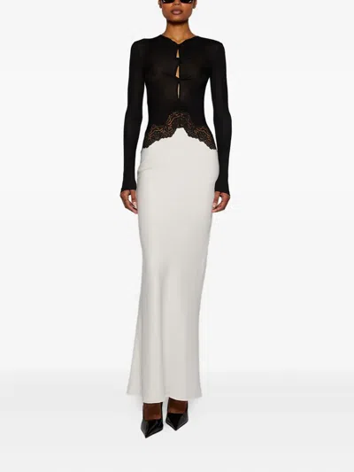 Christopher Esber Lace-trimmed Long-sleeve Dress In Multi