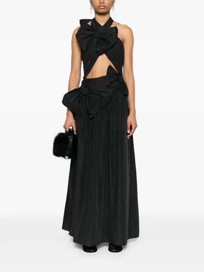 Viktor & Rolf Drape Bow Maxi Dress In Black