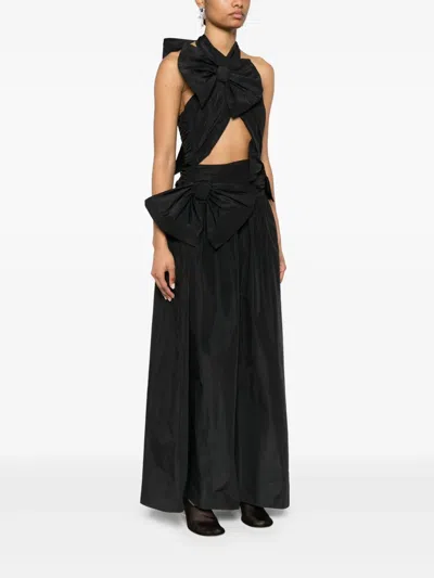 Viktor & Rolf Drape Bow Maxi Dress In Black
