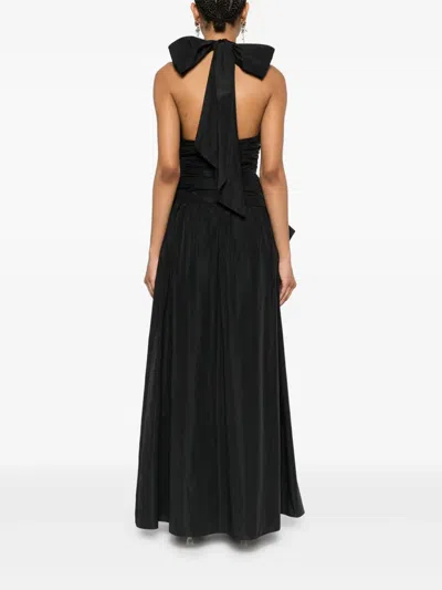 Viktor & Rolf Drape Bow Maxi Dress In Black