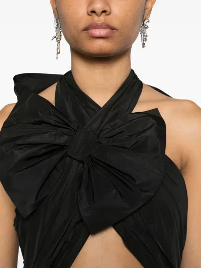 Viktor & Rolf Drape Bow Maxi Dress In Black