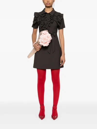 Viktor & Rolf Bow Bouquet Mini Dress In Brown