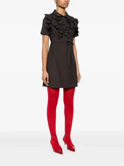 Viktor & Rolf Bow Bouquet Mini Dress In Brown