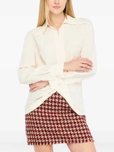 Liu •jo Crêpe De Chine Blouse In Neutral