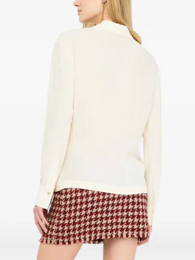 Liu •jo Crêpe De Chine Blouse In Neutral