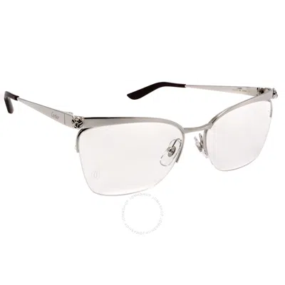 Cartier Demo Cat Eye Ladies Eyeglasses Ct0125o 006 56 In Metallic