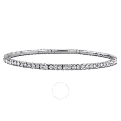 Created Forever 3 1/4ct Tw Lab-grown Diamond Bangle In 14k White Gold In Silver