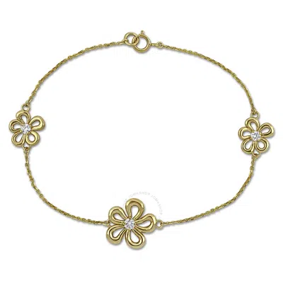 Created Forever 1/3ct Tw Lab-grown Diamond Flower Station Bracelet In 14k Yellow Gold In Gold