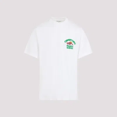 Carhartt White Crewneck Printed T-shirt In White