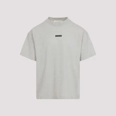 Fear Of God Long-sleeved T-shirt With Ribbed Crew Neck And Signature Logos In Gray